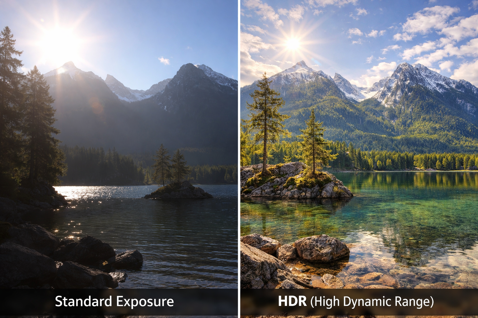 HDR acik ve kapali fotograf karsilastirmasi