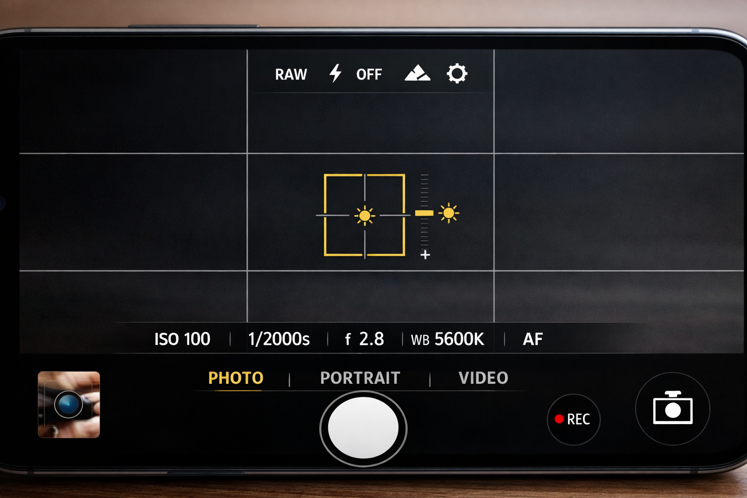 Mobil kamera arayuzu ekran goruntusu